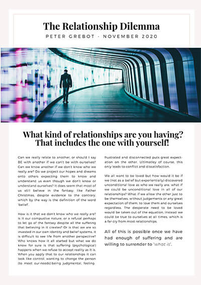 The Relationship Dilemma Newsletter